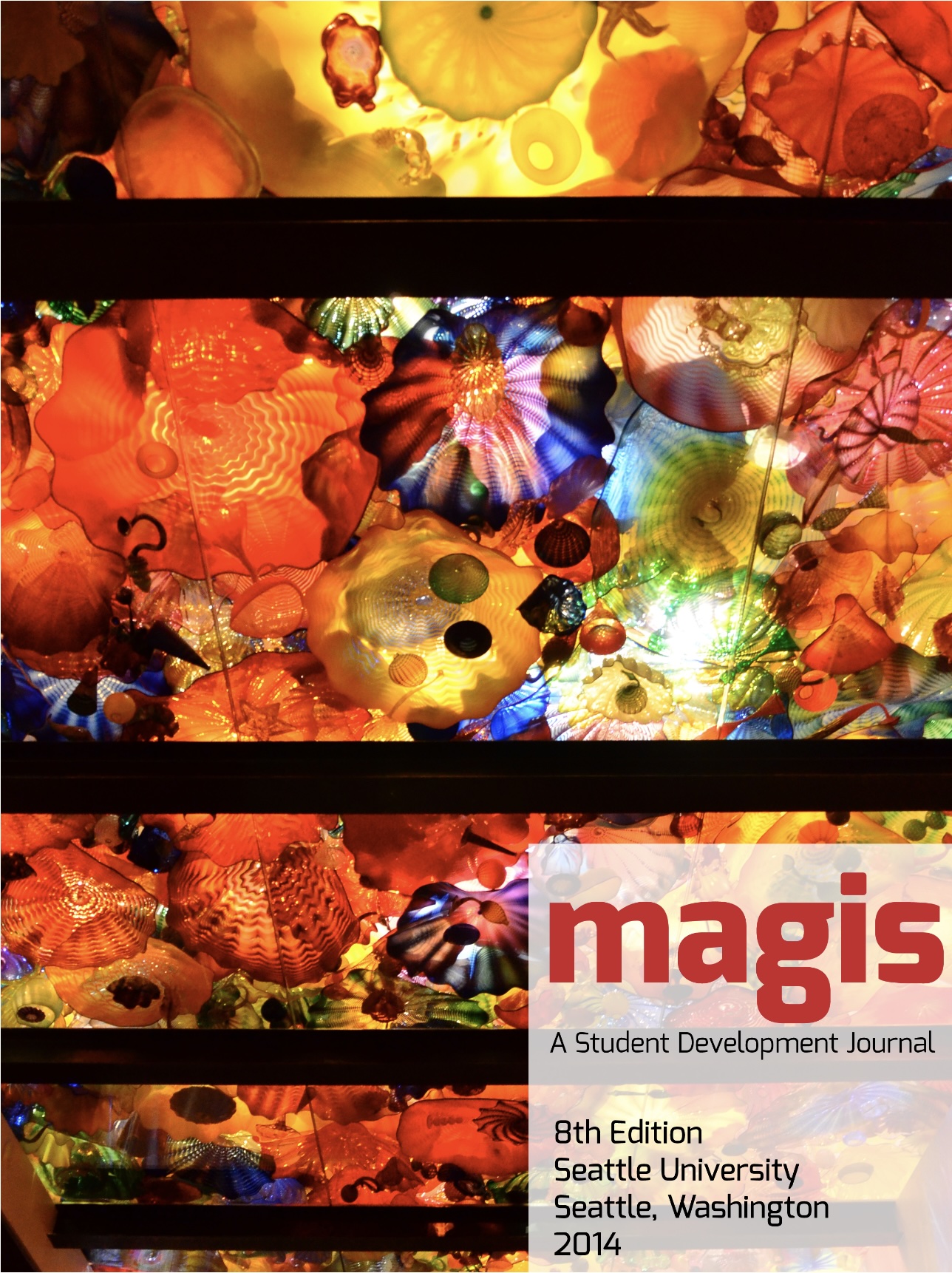 Issue cover graphic of colorful glass bowls