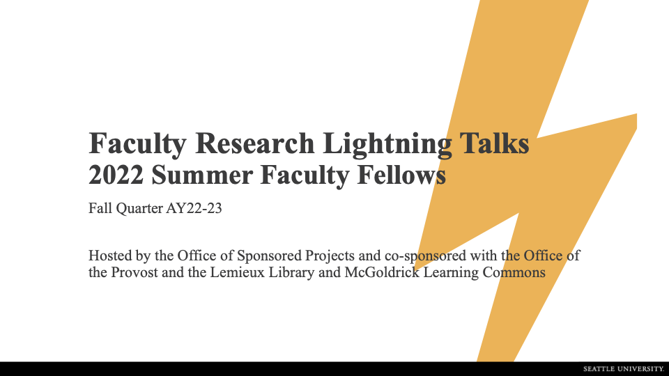 Faculty Lightning Talks - December 2022