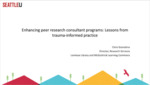 Enhancing peer research consultant programs: Lessons from trauma-informed practice​ ​