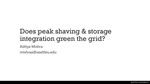Does Peak Shaving & Storage Integration Green the Grid? ​ by Aditya Mishra